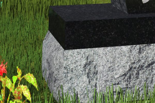 A two-inch thick all polished piece of granite that typically matches the monument colour sits on top of the base. (Patterson p. 37)